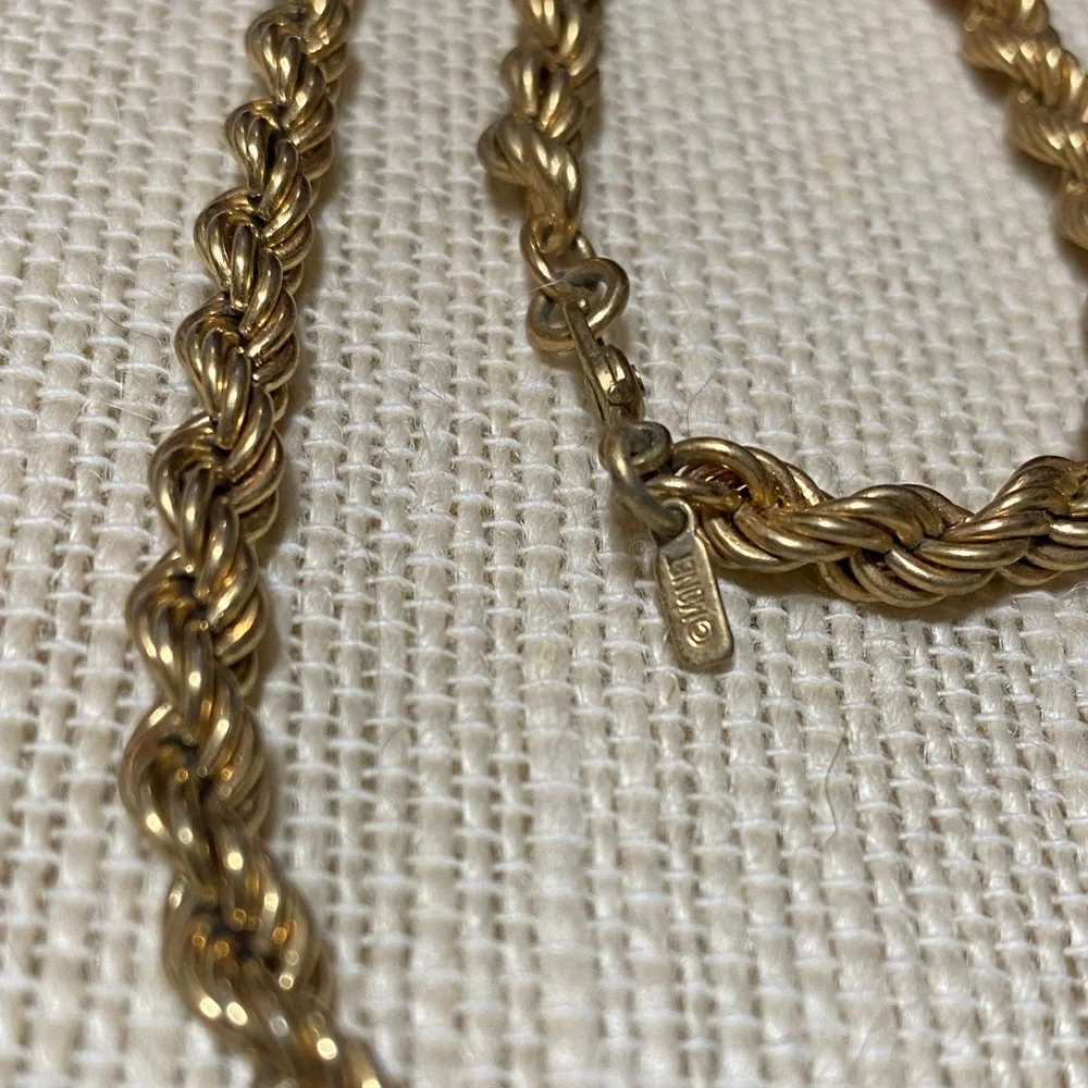 Vintage Monet 24” 5mm Gold Rope Chain Necklace